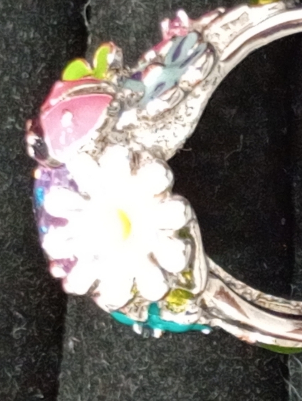 Park Lane Lavender Crystal Enamel Floral Ring with Multi-Color Accents - Picture 10 of 12
